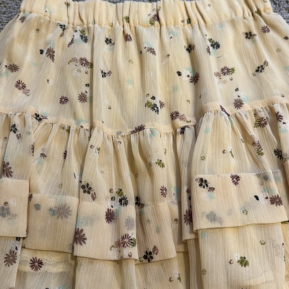 Free people floral ruffle flowy skirt - Picture 2 of 4